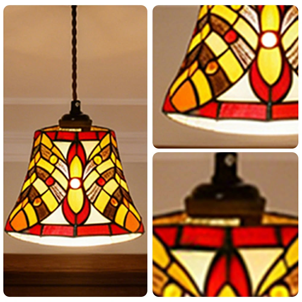 LIVARA Totem Pattern Pendant Light Minimalist Hanging Lamp Floral Shade E27 Ceiling Light for Bedroom Bedside Dining Area