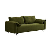 LIVARA Corduroy Sofa - Retro Living Room Lounge Couch - Vintage Green