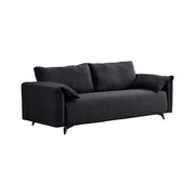 LIVARA Corduroy Sofa - Retro Living Room Lounge Couch - Grey