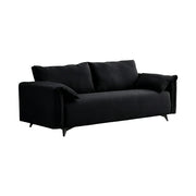 LIVARA Corduroy Sofa - Retro Living Room Lounge Couch - Black