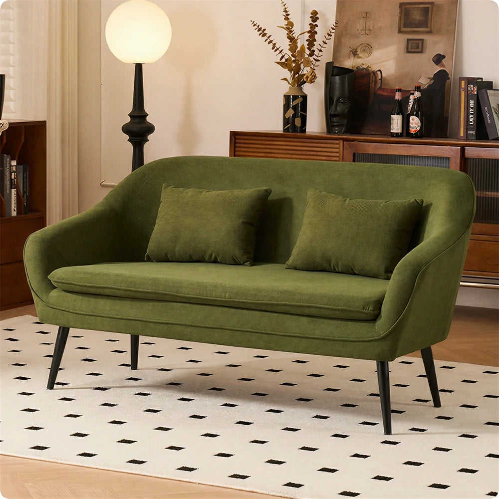 LIVARA Corduroy Sofa - Modern Living Room Lounge Couch - Dark Green