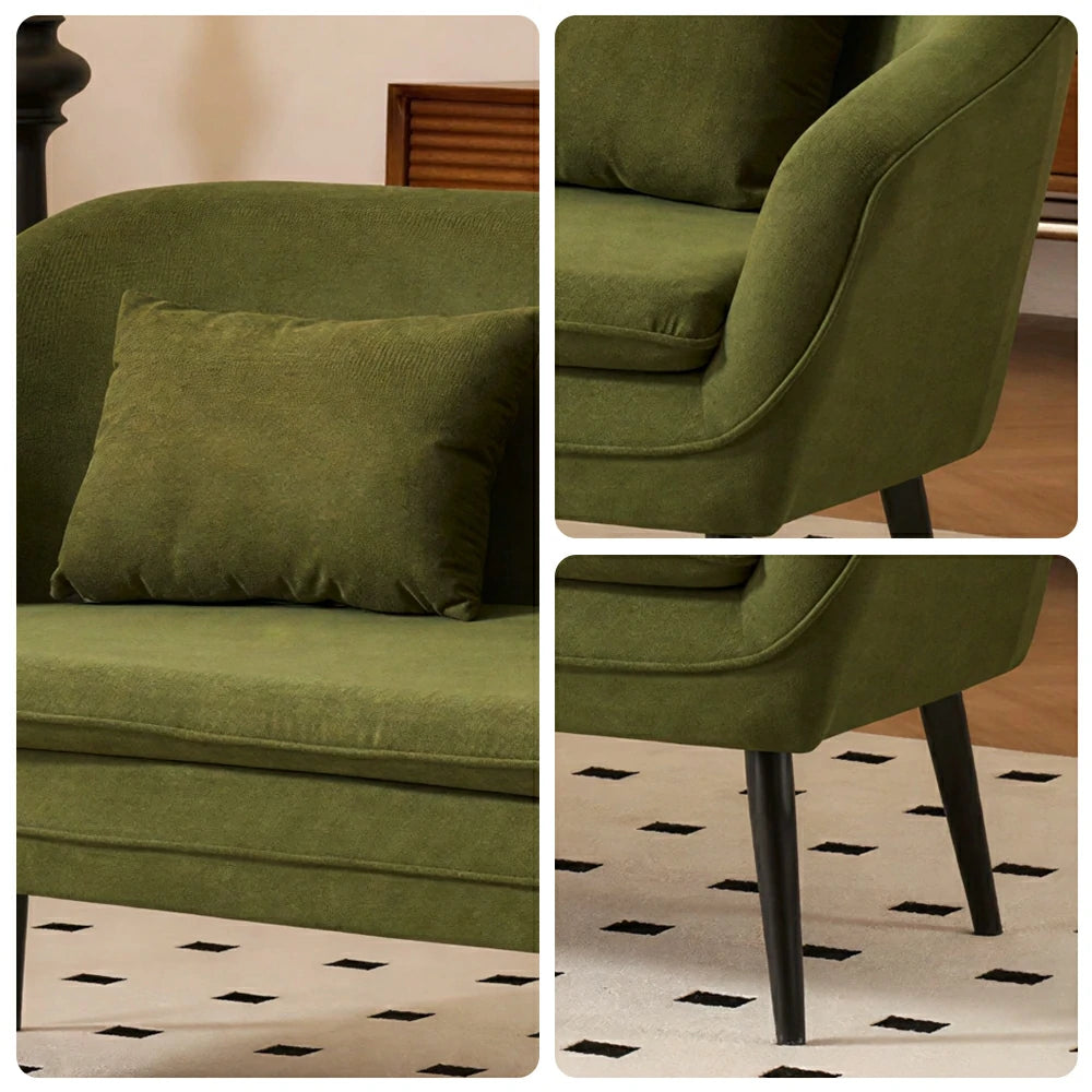 LIVARA Corduroy Sofa - Modern Living Room Lounge Couch - Dark Green
