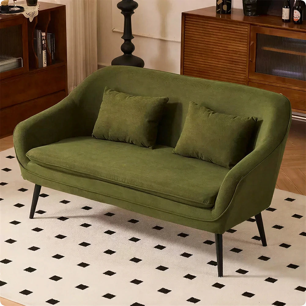 LIVARA Corduroy Sofa - Modern Living Room Lounge Couch - Dark Green