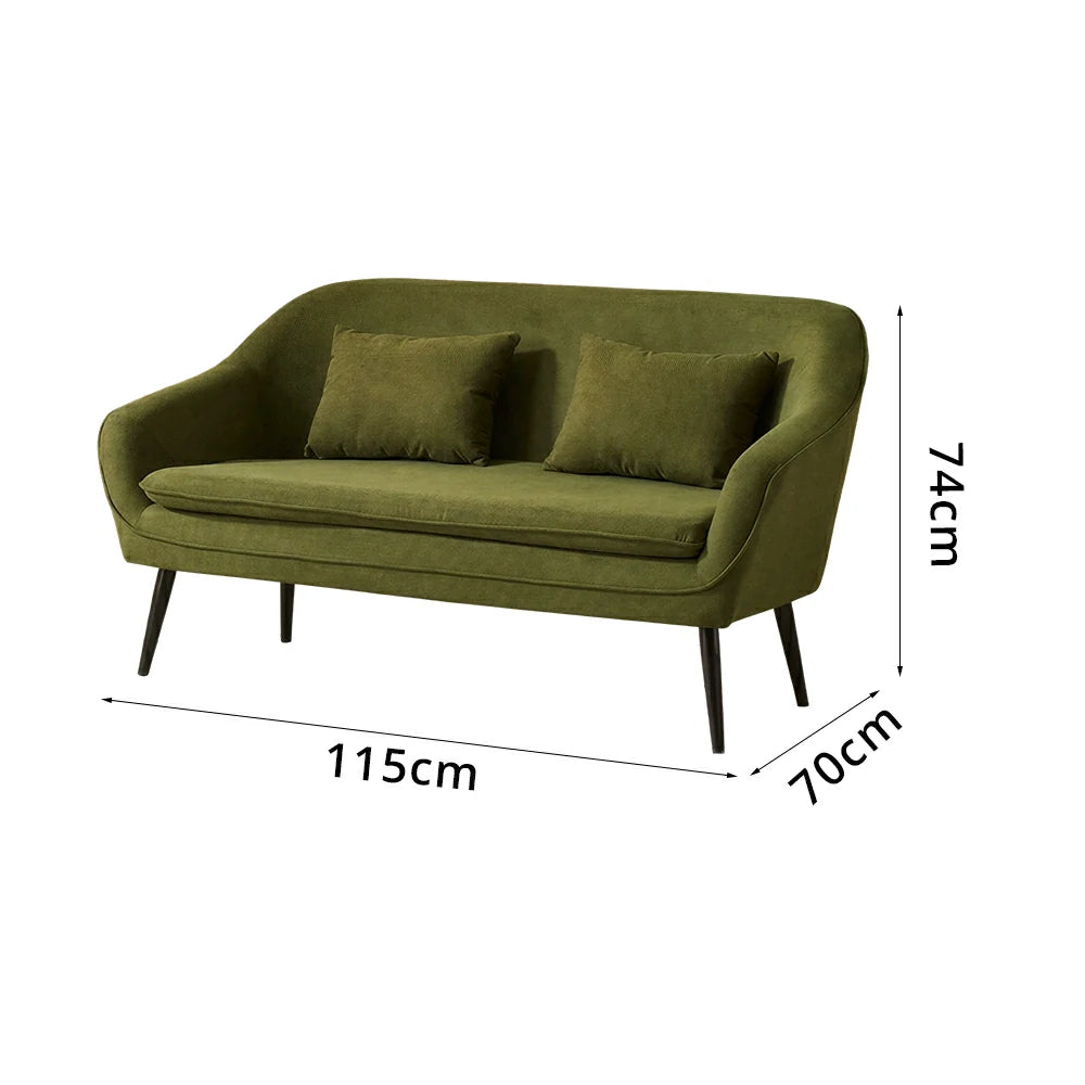 LIVARA Corduroy Sofa - Modern Living Room Lounge Couch - Dark Green