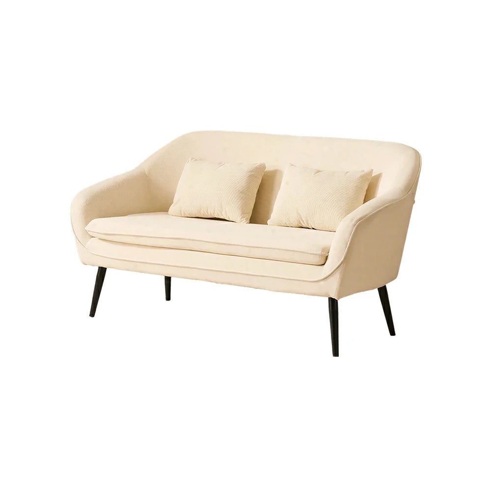 LIVARA Corduroy Sofa - Modern Living Room Lounge Couch - White