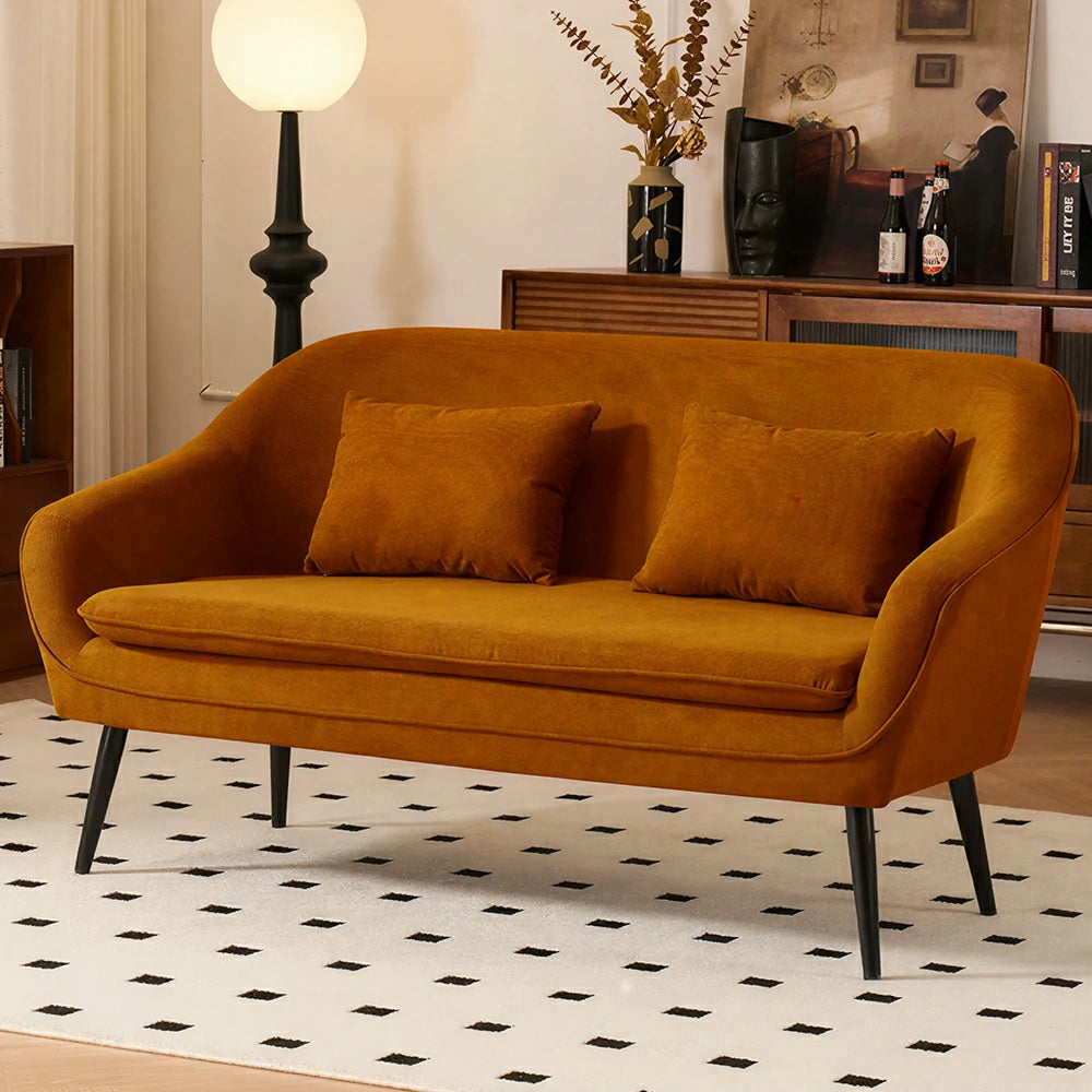 LIVARA Corduroy Sofa - Modern Living Room Lounge Couch - Brown