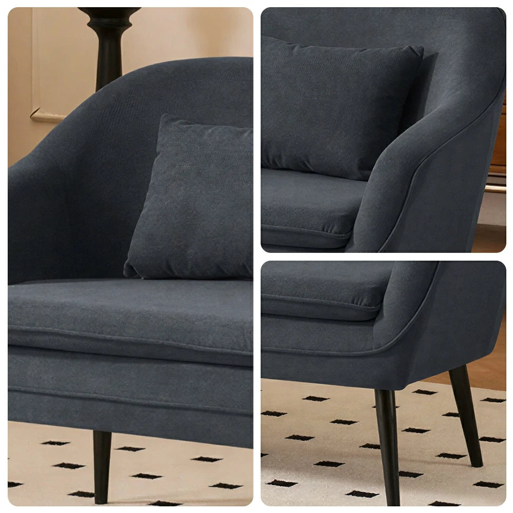 LIVARA Corduroy Sofa - Modern Living Room Lounge Couch - Grey