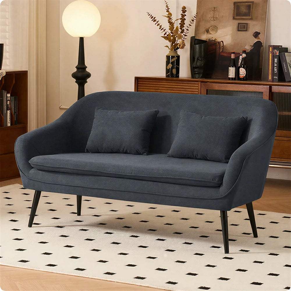 LIVARA Corduroy Sofa - Modern Living Room Lounge Couch - Grey