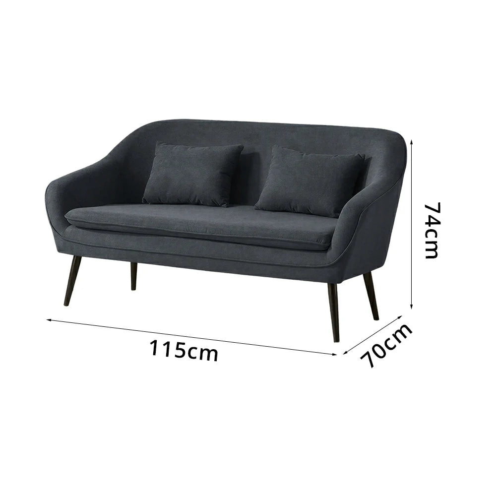 LIVARA Corduroy Sofa - Modern Living Room Lounge Couch - Grey