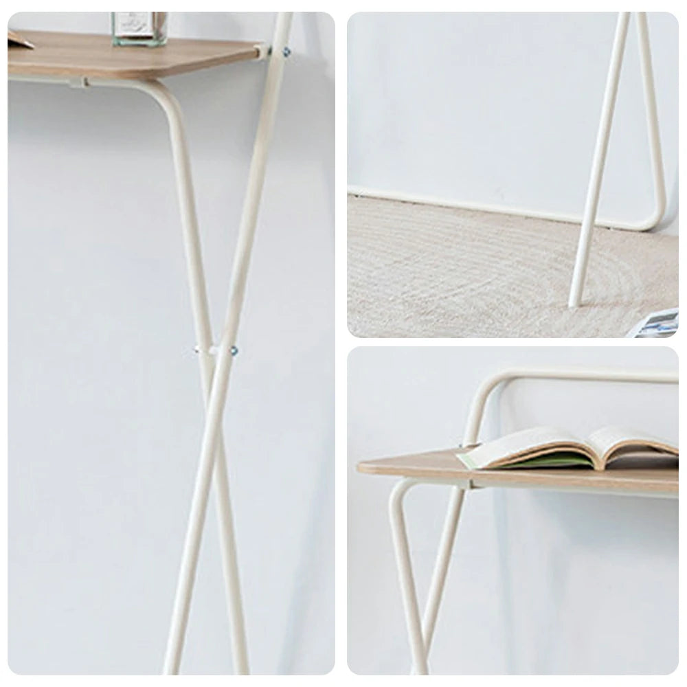 LIVARA Standing Desk Table - Ergonomic 98cm Height, Iron Frame with MDF Wood Top, 19mm Reinforced Steel Tubes, Compact Balcony Workstation - White