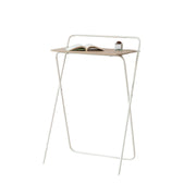 LIVARA Standing Desk Table - Ergonomic 98cm Height, Iron Frame with MDF Wood Top, 19mm Reinforced Steel Tubes, Compact Balcony Workstation - White