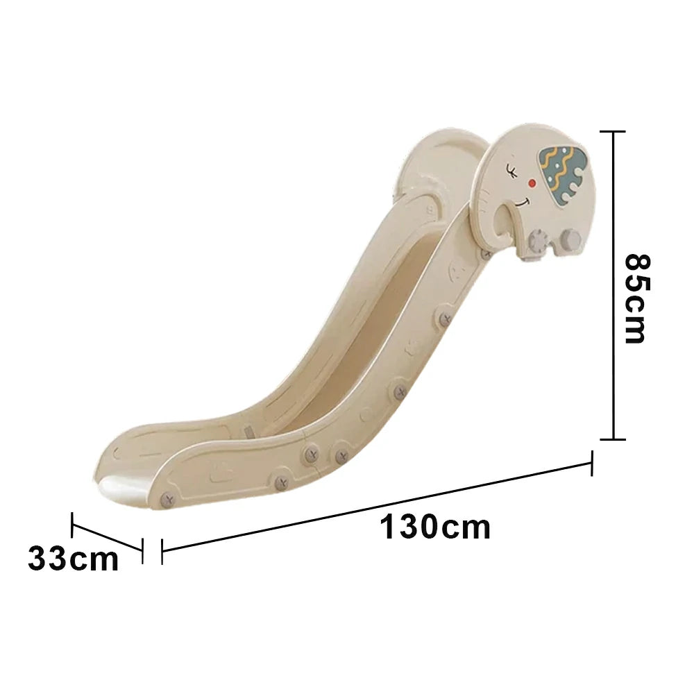 LIVARA Kids Slide Extended Safety Area Anti-Slip Steps Stable Structure Space-Saving Design for Home Use - Khaki