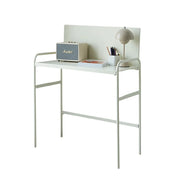 LIVARA Magnetic Pegboard Study Desk - Space Saving Iron Writing Table with Back Panel Organiser, Heavy Duty Metal Frame - White