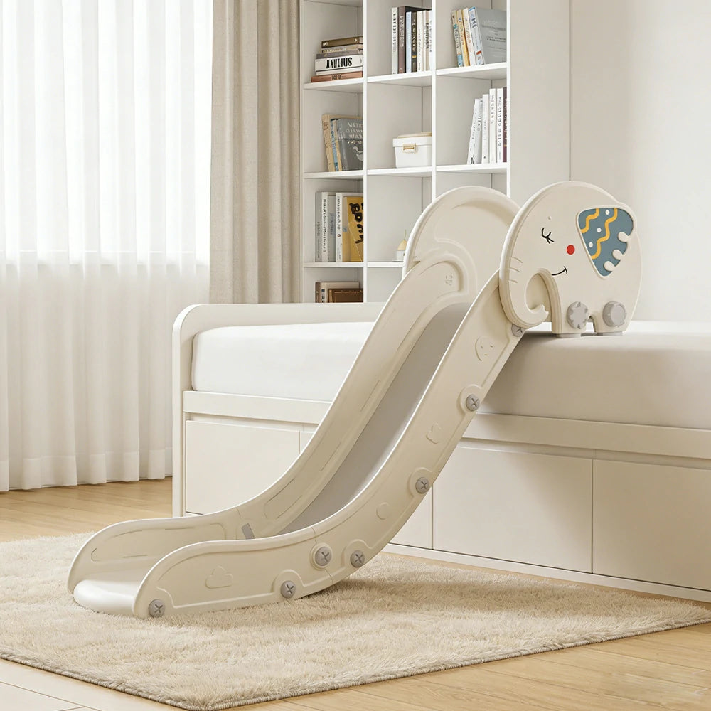 LIVARA Kids Slide Extended Safety Area Anti-Slip Steps Stable Structure Space-Saving Design for Home Use - Grey