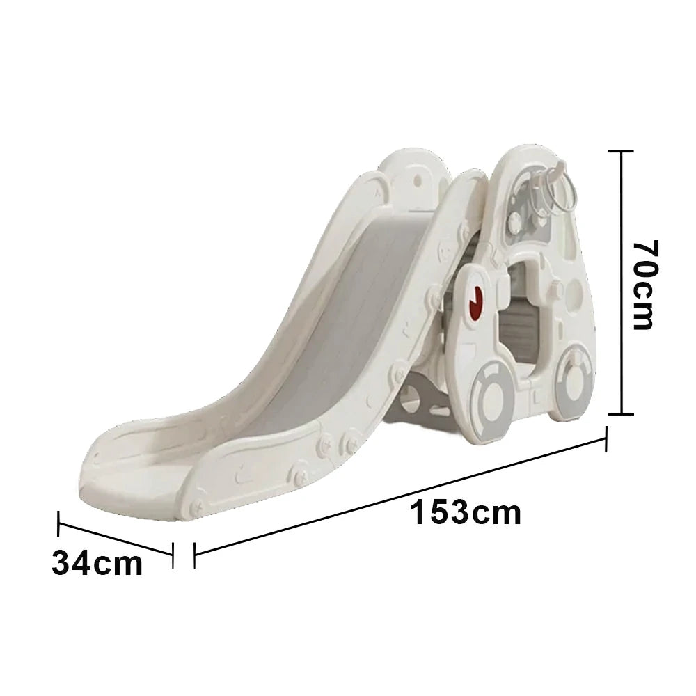 LIVARA Kids Slide Wider Sliding Surface Triangular Support Structure Foldable Design Interactive Play - Grey