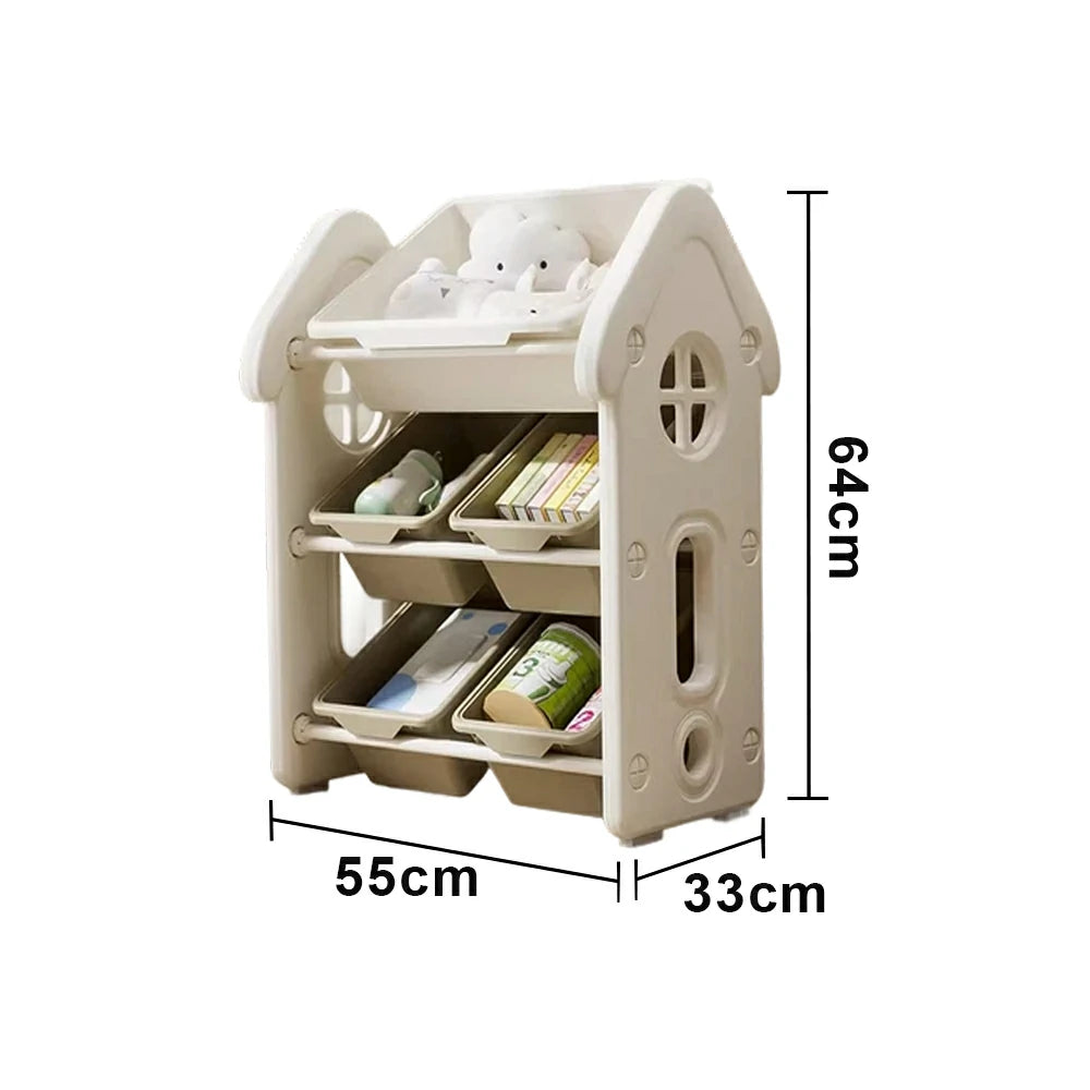 LIVARA Storage Organiser Multi-Tier Design Strong Load-Bearing Structure Anti-Drop Stable Freestanding Storage - Khaki
