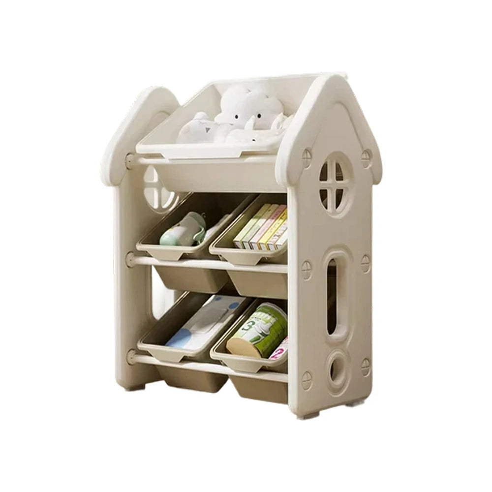 LIVARA Storage Organiser Multi-Tier Design Strong Load-Bearing Structure Anti-Drop Stable Freestanding Storage - Khaki