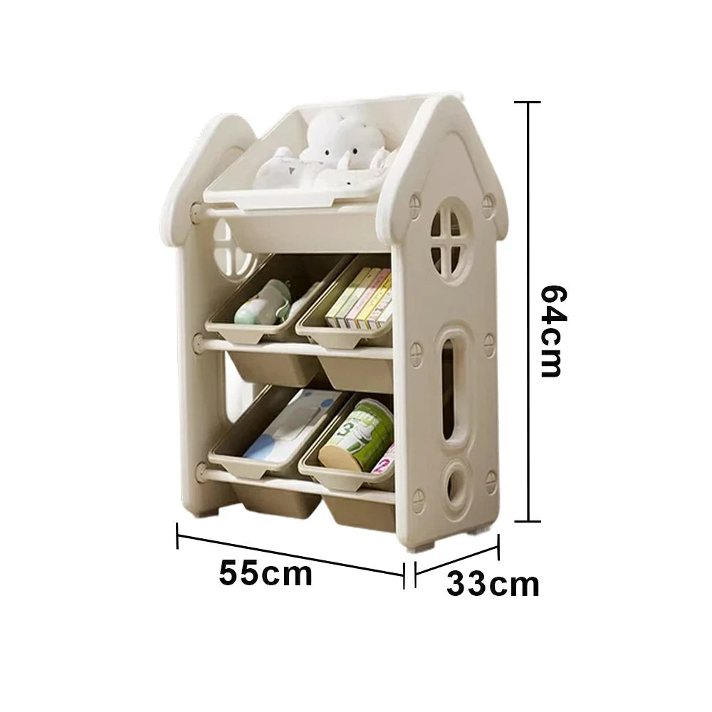 LIVARA Storage Organiser Multi-Tier Design Strong Load-Bearing Structure Anti-Drop Stable Freestanding Storage - White
