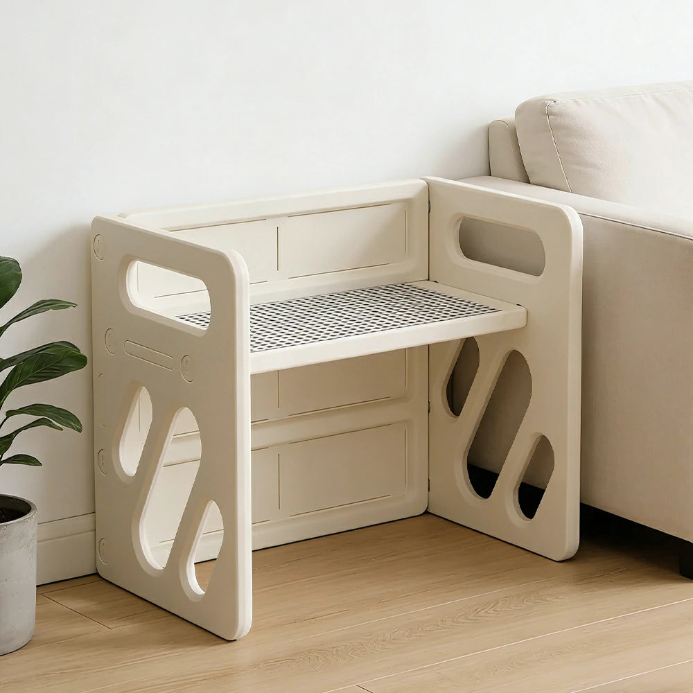 LIVARA Kids Activity Table Multi-Purpose Learning & Play Design Stable Structure Stackable Space-Saving Storage - White