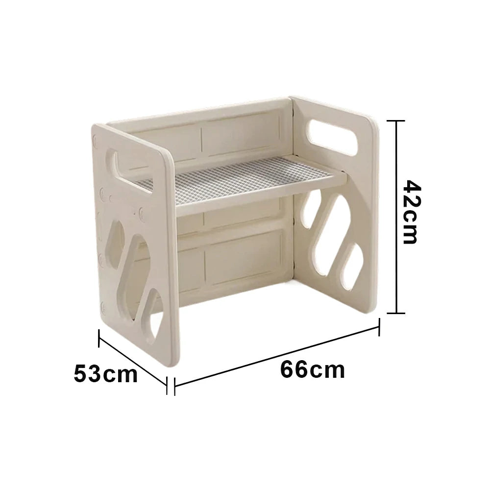 LIVARA Kids Activity Table Multi-Purpose Learning & Play Design Stable Structure Stackable Space-Saving Storage - White