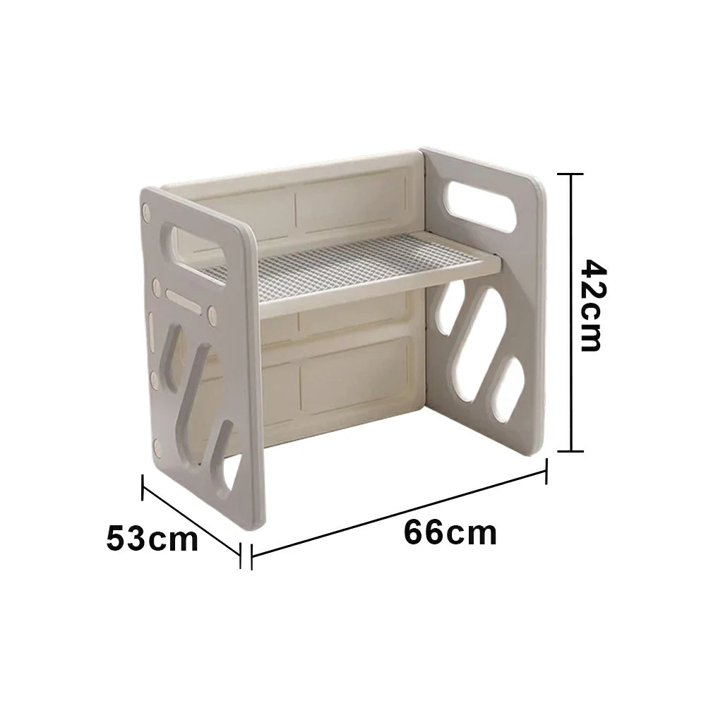 LIVARA Kids Activity Table Multi-Purpose Learning & Play Design Stable Structure Stackable Space-Saving Storage - Grey