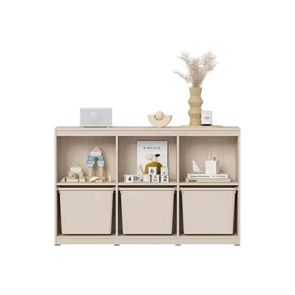 LIVARA 2-Tier Kids Storage Bookshelf - Honey Yellow Storage Bins with Open Shelving, Space-Saving Organiser for Playroom & Bedroom - Honey Yellow