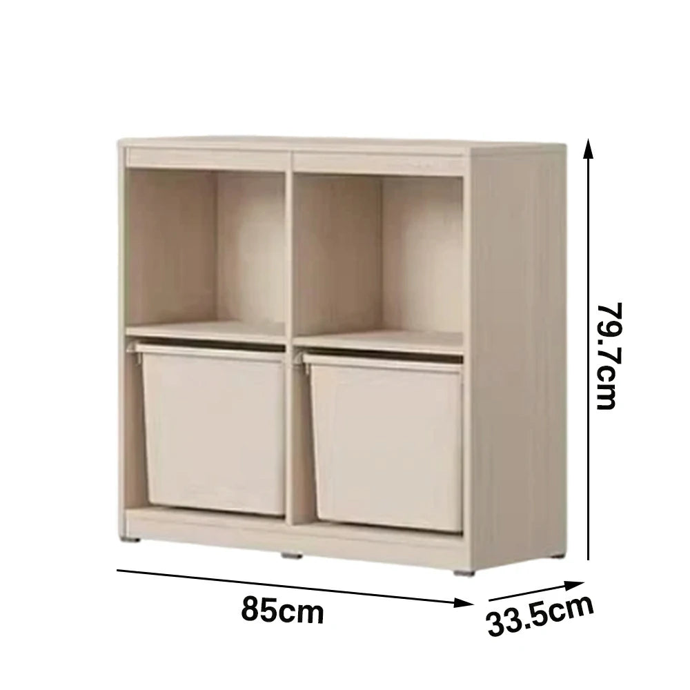 LIVARA 2-Tier Kids Storage Bookshelf - Honey Yellow Storage Bins with Open Shelving, Space-Saving Organiser for Playroom & Bedroom - Honey Yellow