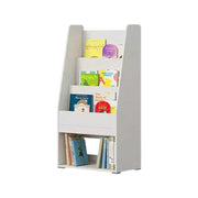 LIVARA Kids Solid Wood Book Display Shelf - Front-Facing Picture Book Rack, Large Capacity Storage for Playroom & Bedroom - White