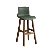 LIVARA Dining Chair Ergonomic Wide Seat Solid Wood Frame Faux Leather Upholstery High-Resilience Cushion - Green