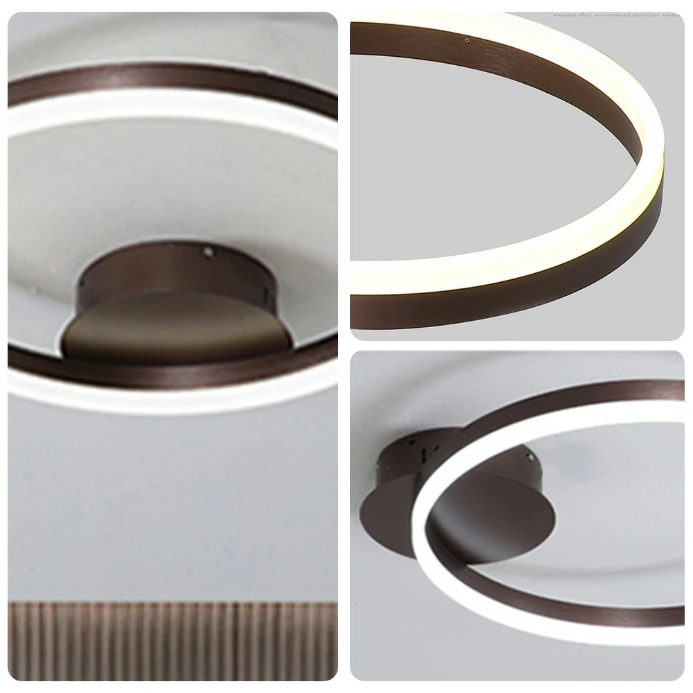 LIVARA Modern Single-Ring LED Ceiling Light 40/50cm Natural Light, Brushed Aluminum Frame & Acrylic Shade Flush Mount Lamp for Living Room Bedroom