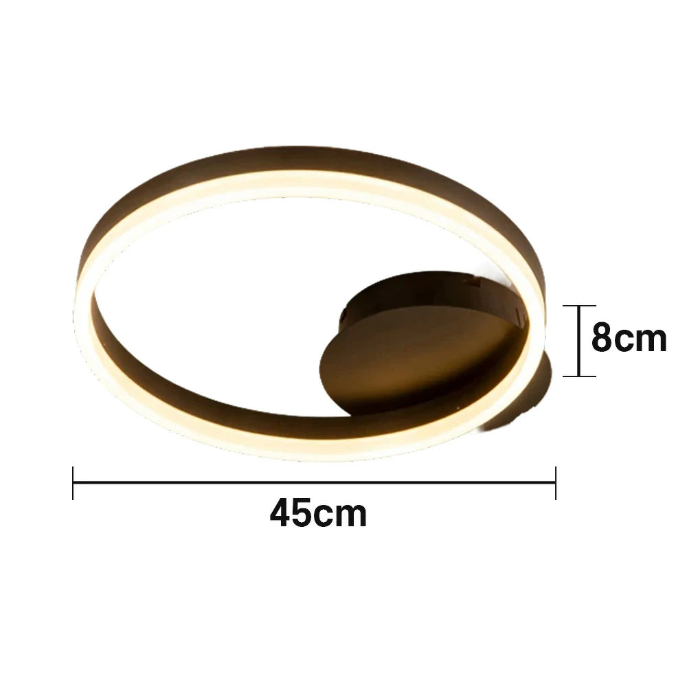 LIVARA Modern Single-Ring LED Ceiling Light 40/50cm Natural Light, Brushed Aluminum Frame & Acrylic Shade Flush Mount Lamp for Living Room Bedroom