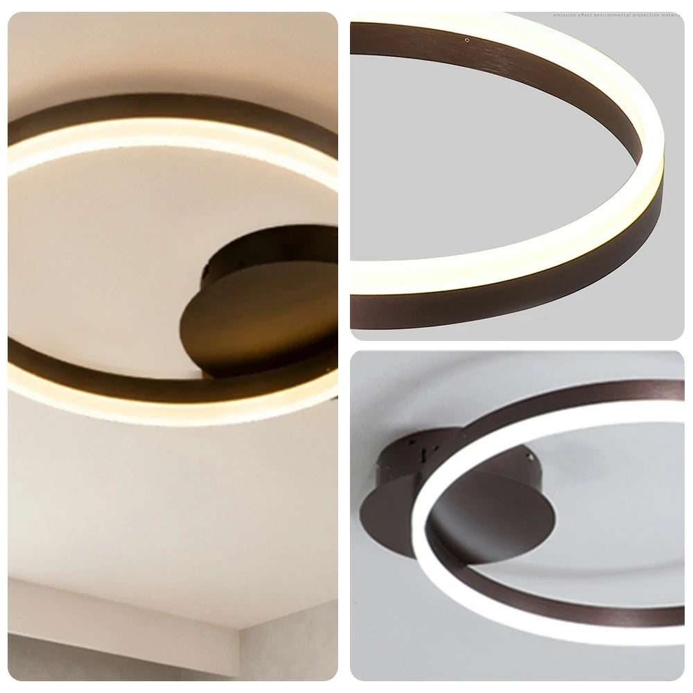 LIVARA Modern Single-Ring LED Ceiling Light 40/50cm Natural Light, Brushed Aluminum Frame & Acrylic Shade Flush Mount Lamp for Living Room Bedroom