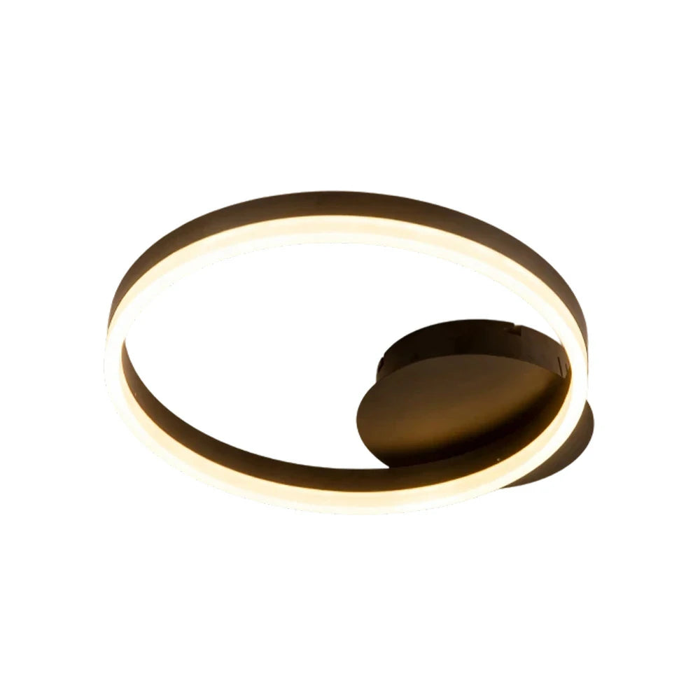 LIVARA Modern Single-Ring LED Ceiling Light 40/50cm Natural Light, Brushed Aluminum Frame & Acrylic Shade Flush Mount Lamp for Living Room Bedroom