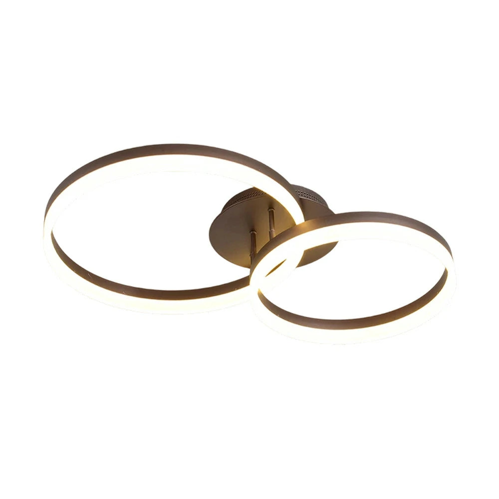 LIVARA Modern Double-Ring LED Ceiling Light 30/40/50cm Natural Light, Aluminum Frame & Acrylic Shade Flush Mount Lamp