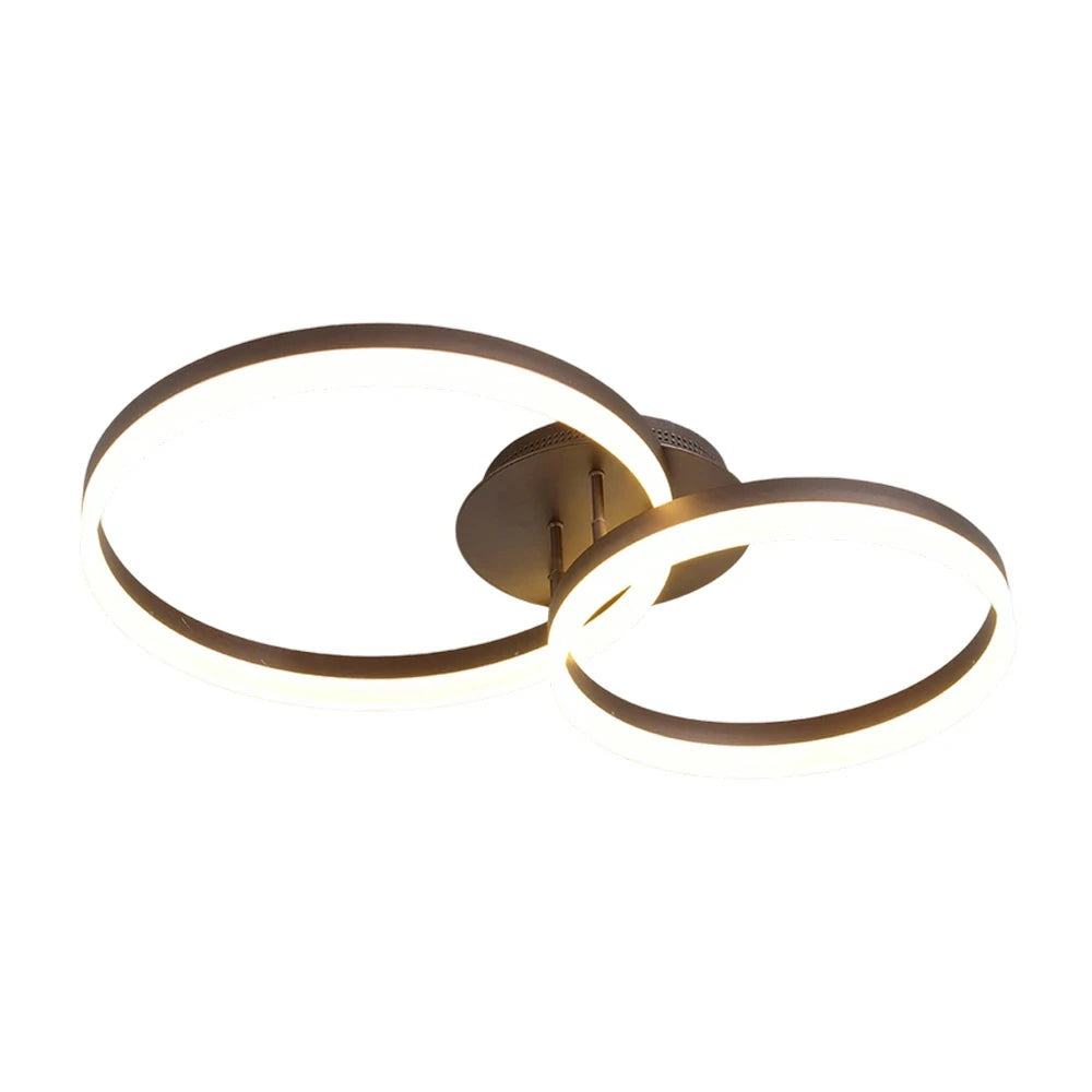 LIVARA Modern Double-Ring LED Ceiling Light 30/40/50cm Natural Light, Aluminum Frame & Acrylic Shade Flush Mount Lamp