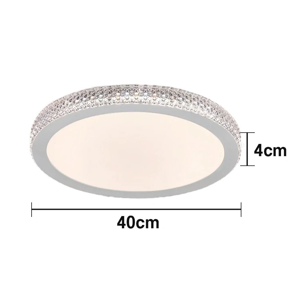 LIVARA LED Ceiling Light 40/50cm, Tri-Color Dimmable Flush Mount Lamp with PMMA Shade & Iron Body for Living Room Bedroom - White