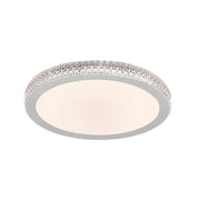 LIVARA LED Ceiling Light 40/50cm, Tri-Color Dimmable Flush Mount Lamp with PMMA Shade & Iron Body for Living Room Bedroom - White