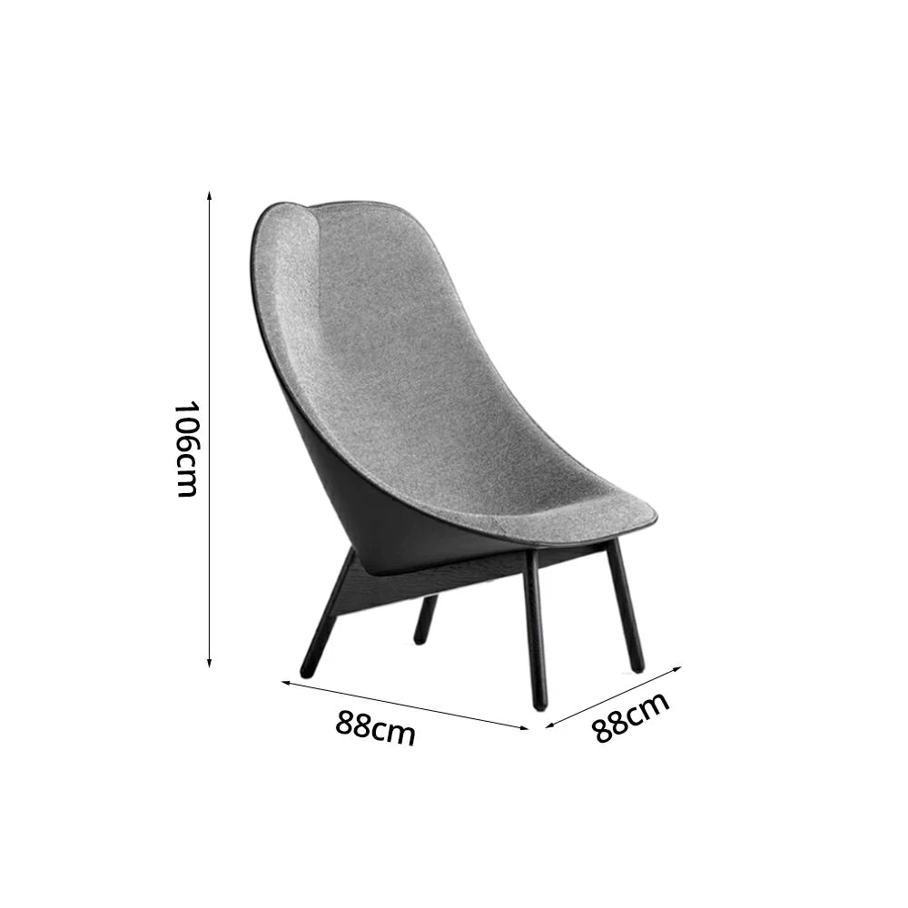 LIVARA Accent Armchair - Ergonomic Contoured Design - Reinforced Solid Wood Frame - Premium Fabric Upholstery for Modern Living Spaces - Grey