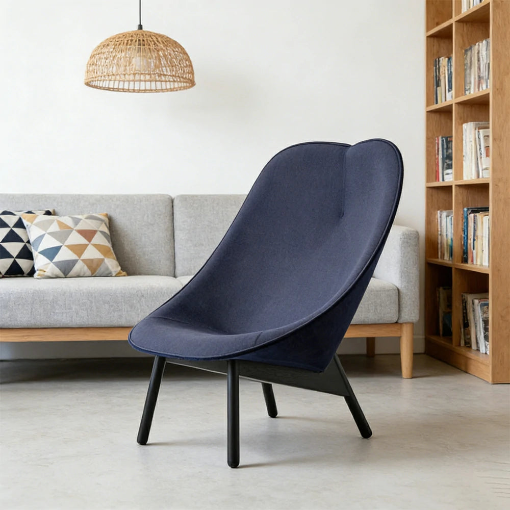 LIVARA Accent Armchair - Ergonomic Contoured Design - Reinforced Solid Wood Frame - Premium Fabric Upholstery for Modern Living Spaces - Purple