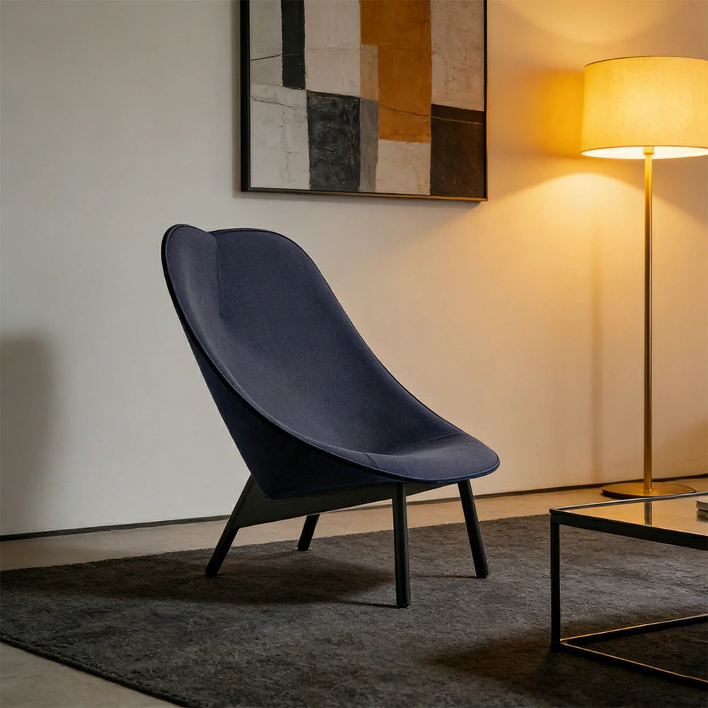 LIVARA Accent Armchair - Ergonomic Contoured Design - Reinforced Solid Wood Frame - Premium Fabric Upholstery for Modern Living Spaces - Purple