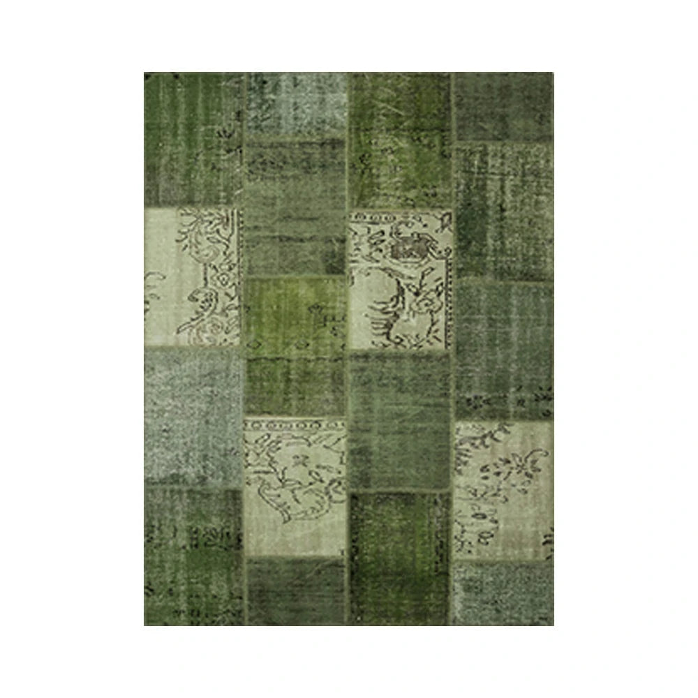 LIVARA 160/200cm Elegant Vintage Loop-Pile Rug - Waterproof, Stain-Resistant, Anti-Static, Soft & Durable, Easy-Clean Design - Green