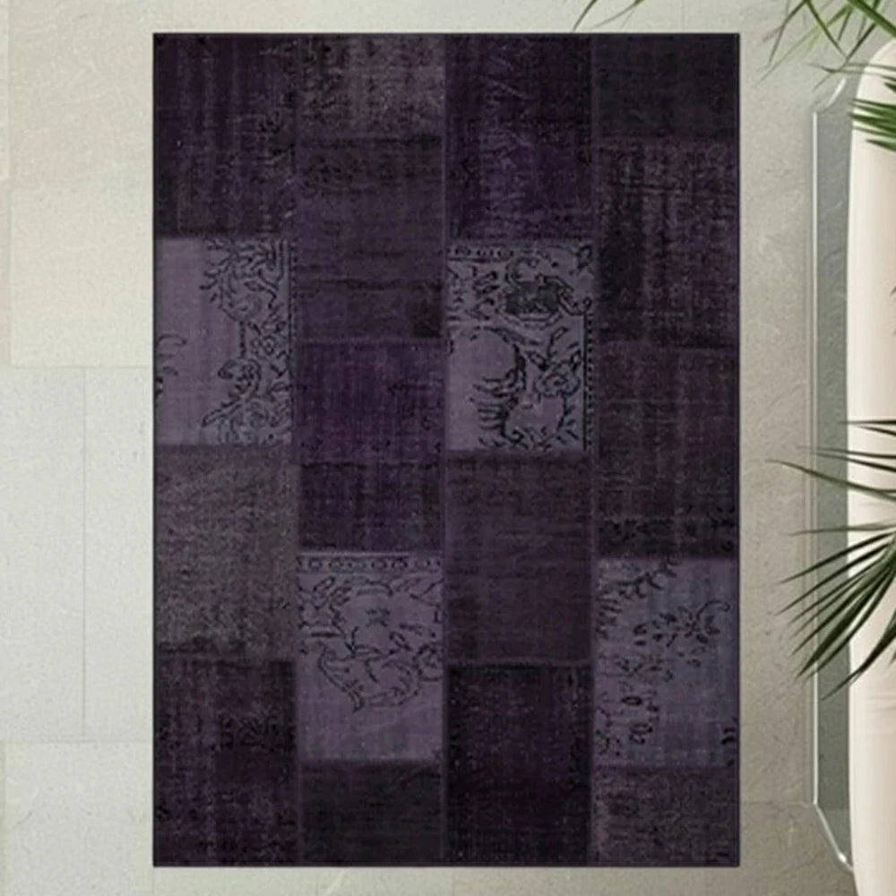 LIVARA 160/200cm Elegant Vintage Loop-Pile Rug - Waterproof, Stain-Resistant, Anti-Static, Soft & Durable, Easy-Clean Design - Purple