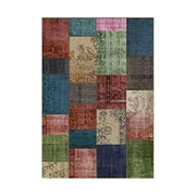 LIVARA 160/200cm Elegant Vintage Loop-Pile Rug - Waterproof, Stain-Resistant, Anti-Static, Soft & Durable, Easy-Clean Design - Color Patchwork