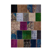 LIVARA 160/200cm Colorful Vintage Patchwork Loop-Pile Rug - Waterproof, Stain-Resistant, Anti-Static, Soft & Durable - Multi-Color Design