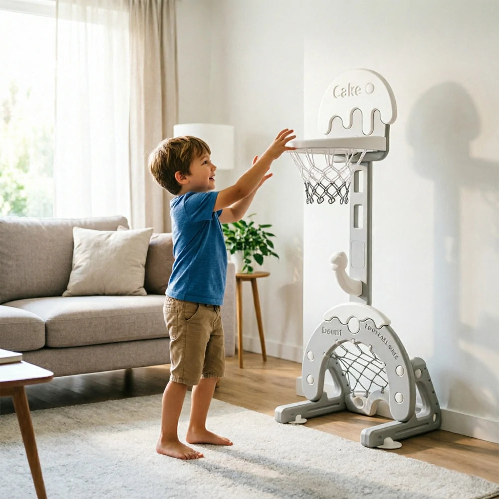 LIVARA Kids Basketball Hoop with Adjustable Height and Anti-Tip Base for Kids Room Living Room and Family Play