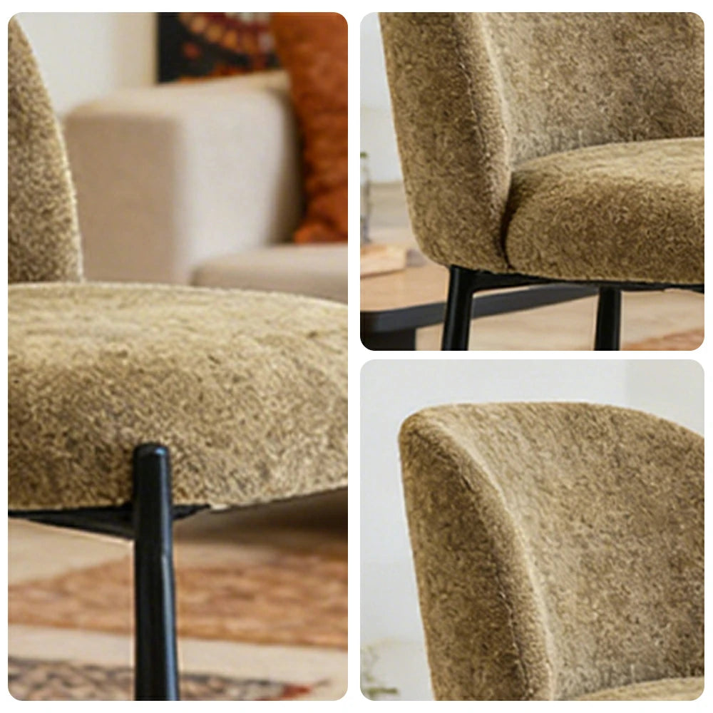 LIVARA Modern Bar Stool - Ergonomic Curved Backrest, Soft Upholstered Seat, Stable Metal Legs, Kitchen & Bar Use, Seat Height 65cm - Green