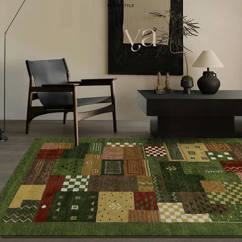 LIVARA 160/200cm Jade Green Loop-Pile Rug - Upgraded Non-Slip Eco Cotton-Latex Backing - Waterproof, Stain-Resistant, Soft & Durable - Green