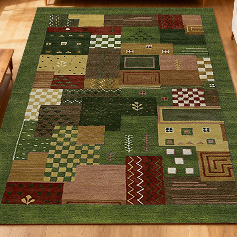 LIVARA 160/200cm Jade Green Loop-Pile Rug - Upgraded Non-Slip Eco Cotton-Latex Backing - Waterproof, Stain-Resistant, Soft & Durable - Green