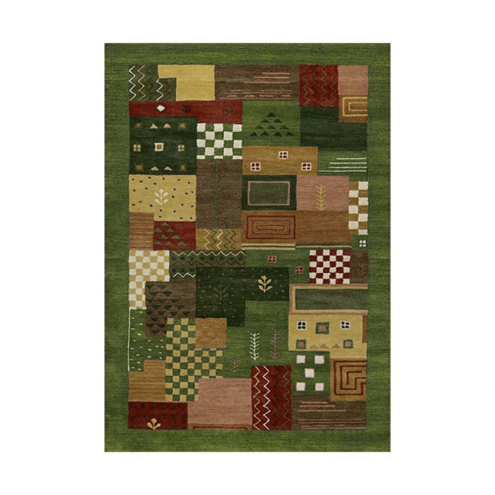 LIVARA 160/200cm Jade Green Loop-Pile Rug - Upgraded Non-Slip Eco Cotton-Latex Backing - Waterproof, Stain-Resistant, Soft & Durable - Green