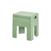 LIVARA Multi-Functional Storage Stool - ABS Material with Hidden Storage, Lightweight Stackable Design, Bedside & Side Table Use - Green